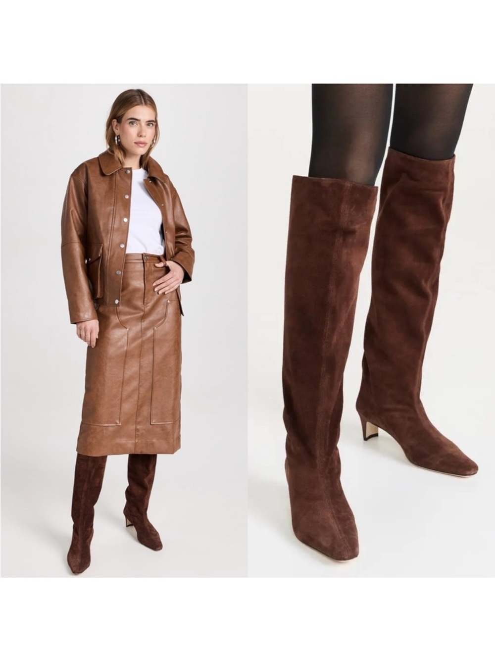 STAUD Wally Suede knee high boots